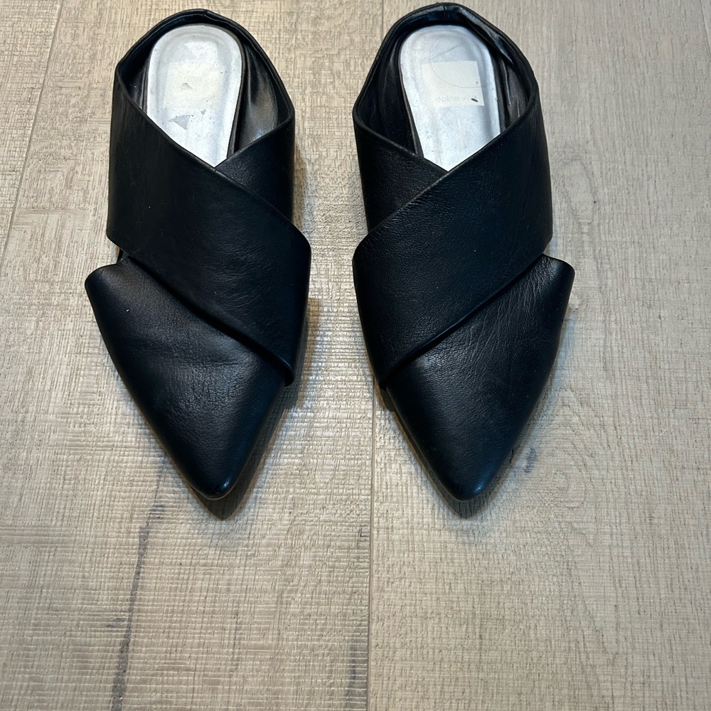 Dolce Vita Black Leather Mules - Picture 2 of 6